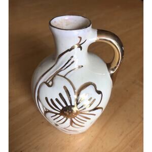 Vintage Pitcher Bud Vase MCM 5” Hand Painted Pottery